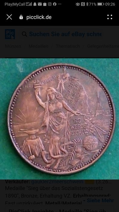 Medal niemiecki z brązu 1890