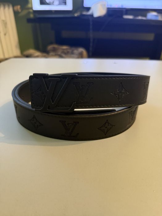 Pasek LV - nowy, elegancki, czarny, skórzany