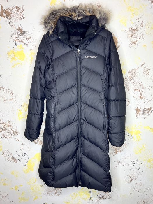 Пуховик длинный пальто Marmot 700 оригинал размер S M