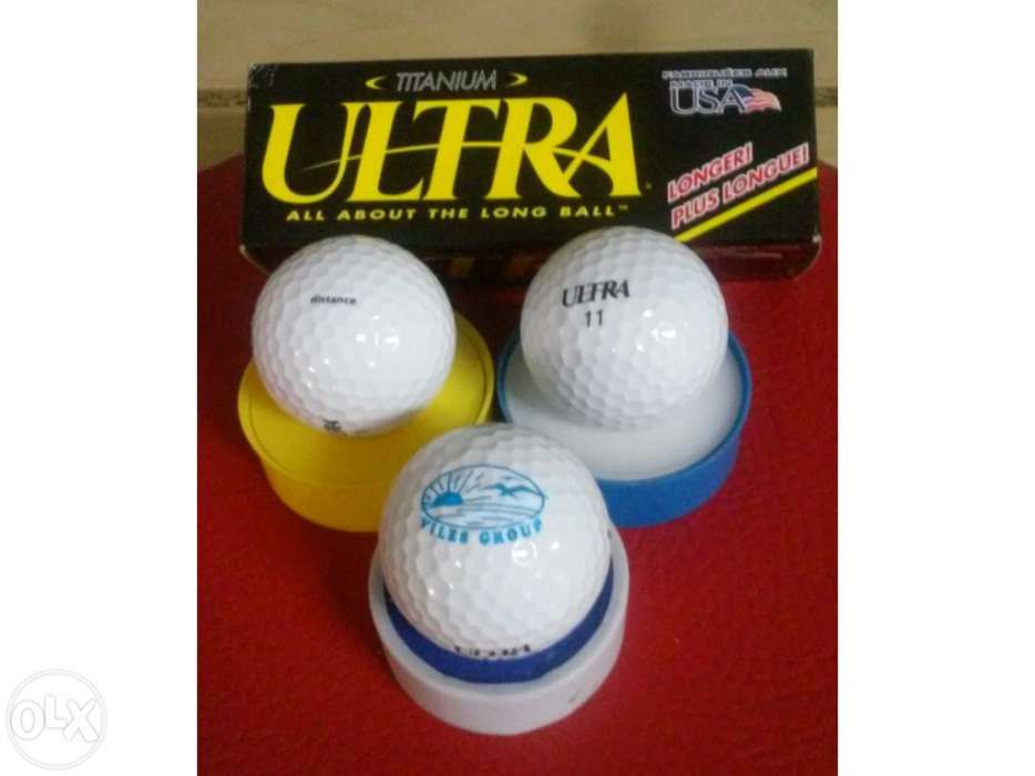 Bolas de golfe para coleccionadores com diversa publicidade.