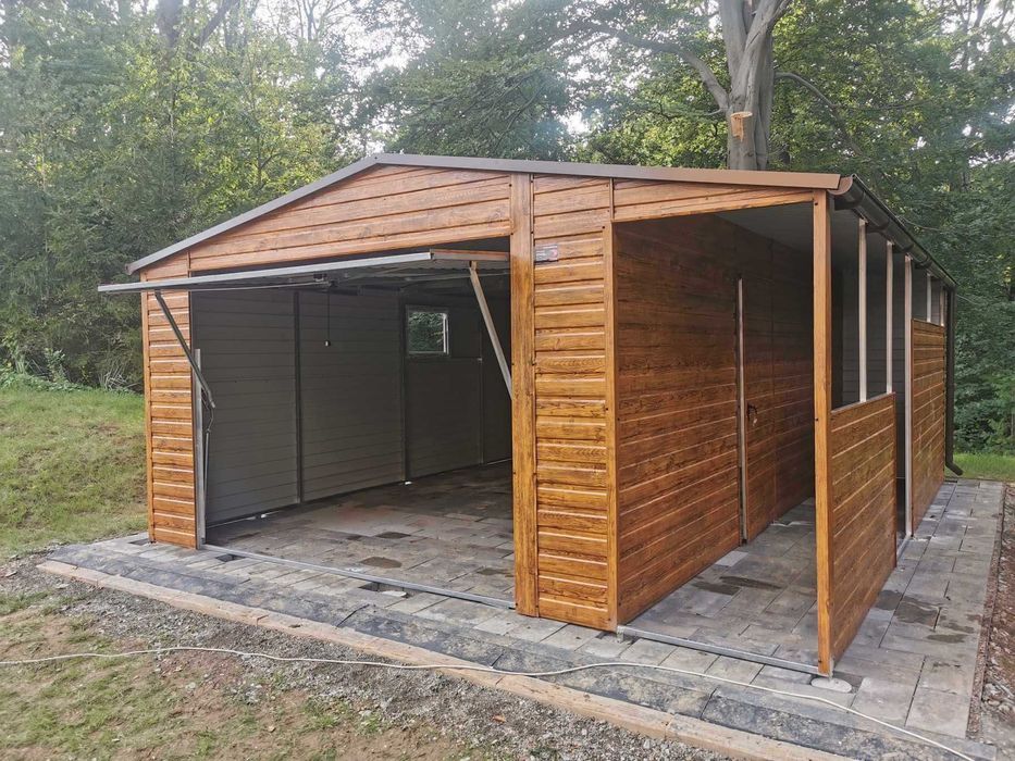 Garaż blaszany 5x5 drewnopodobny, opcja personalizacji na życzenie!