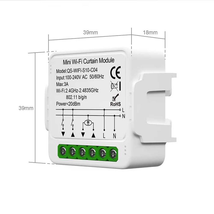 Розумний модуль управління ролетами шторами карнизами Tuya ZigBee WiFi