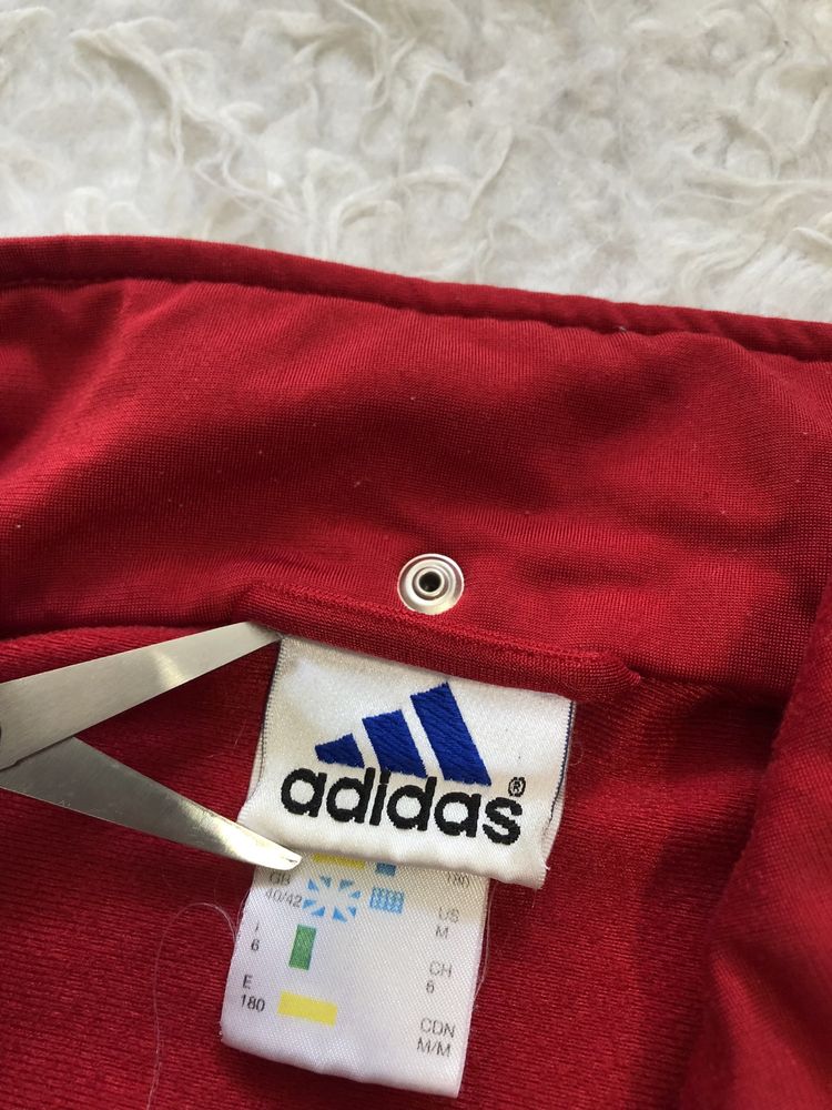 Bluza Adidas Vintage rozmiar M L czerwona szara rozpinana