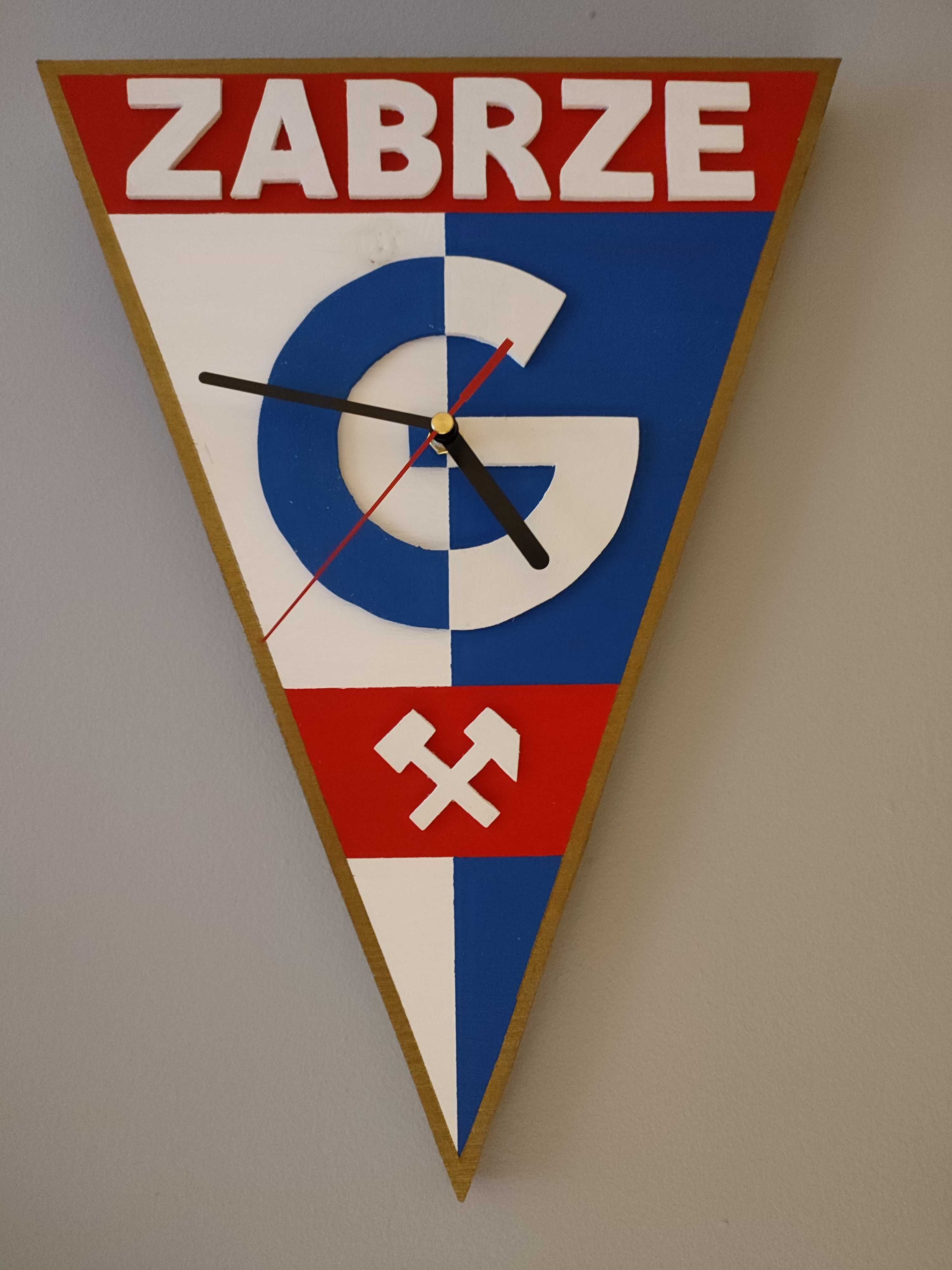 Zegar Herb z Drewna Górnik Zabrze