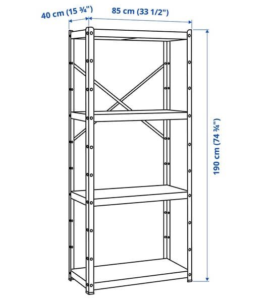 Estante IKEA BROR Preta (85x40x190 cm)