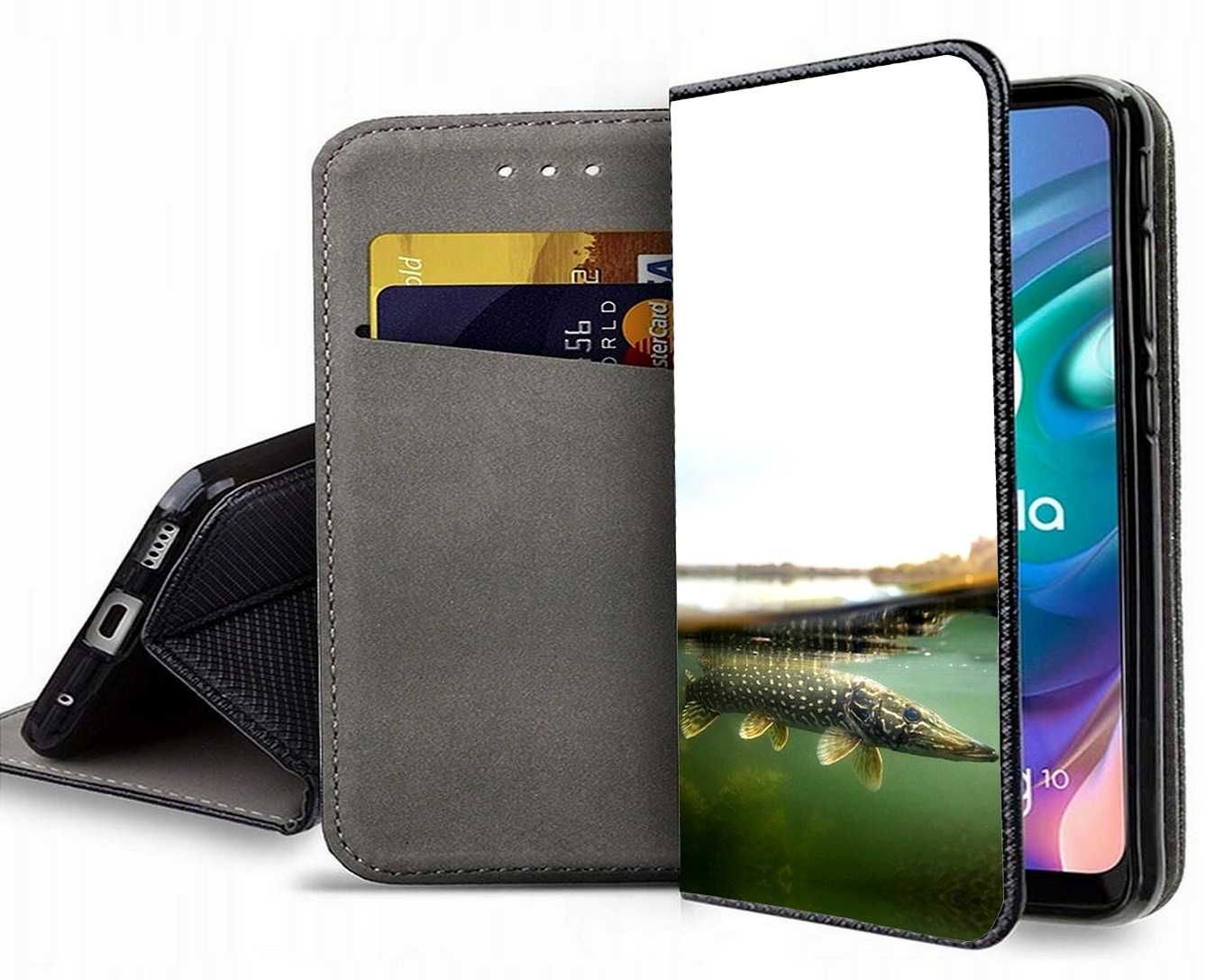 Etui zamykane z motywem wędkarskim dla telefonów Samsung Huawei Xiaomi