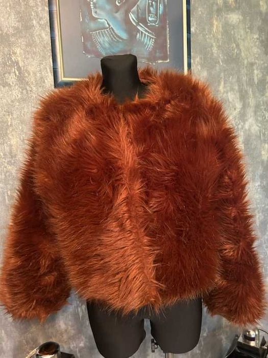 Fajne futerko sztuczne - kolor miedziany r.L