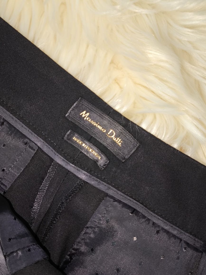 Massimo Dutti eleganckie czarne klasyczne spodnie M