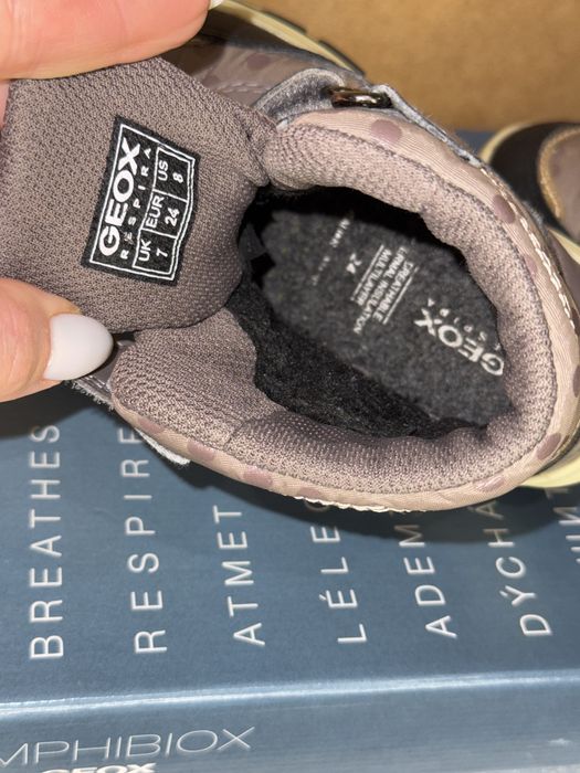 (24 р) Дитячі зимові черевики Geox Flanfil, Устілка 15.4 см