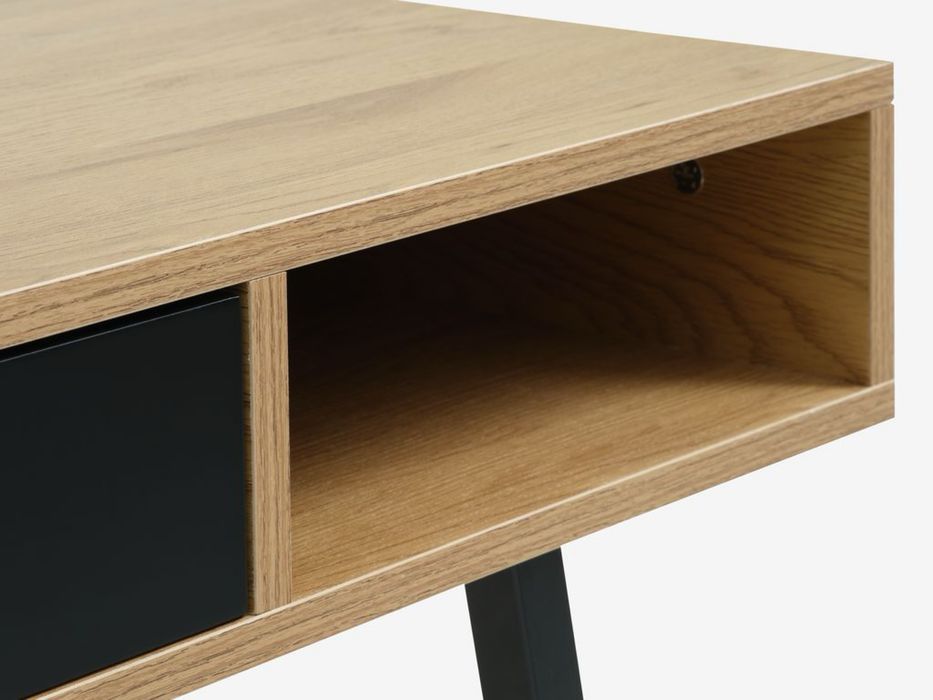 Стіл письмовий ABBETVED 48x120 св.дуб/чорний Jysk