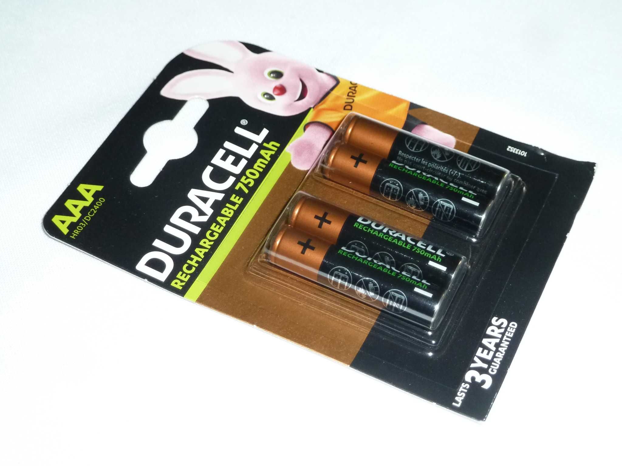 4 x Akumulatorki Duracell AAA 750mAh NiMH - Małe Paluszki