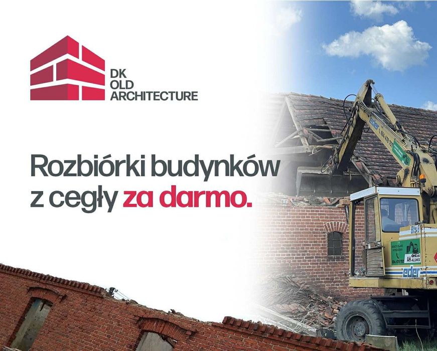 Rozbiórki budynków za materiał z cegły dom wyburzenia rozbiórka cegła
