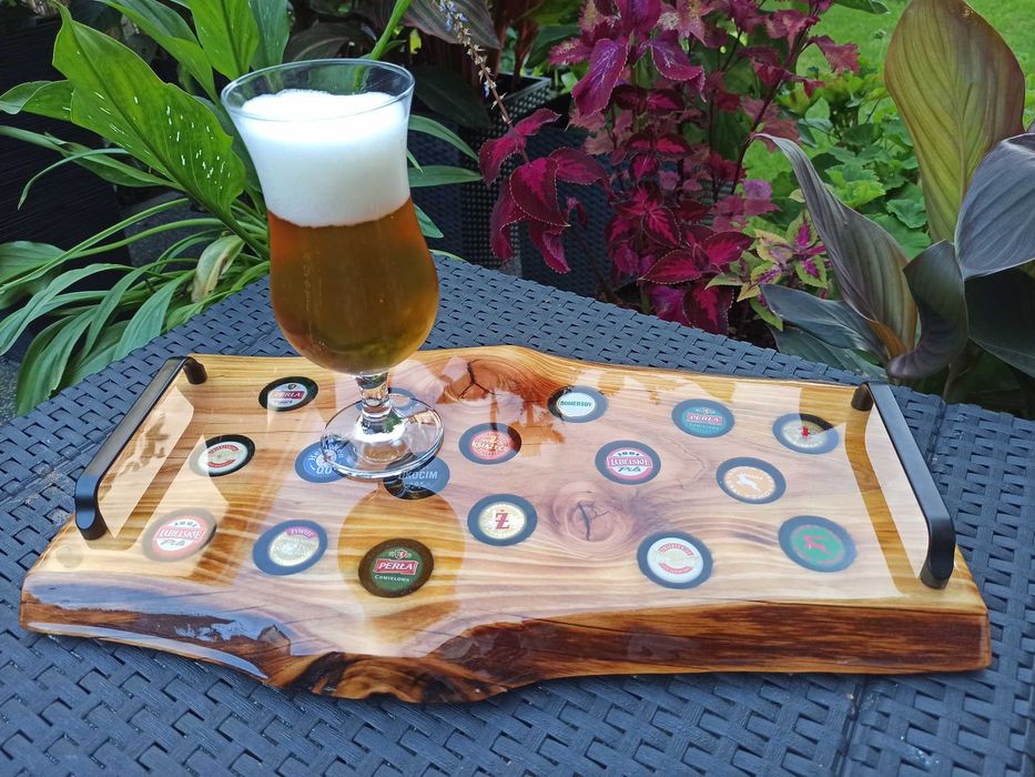 Taca Deska Do Serwowania Lite Drewno Z Żywicą