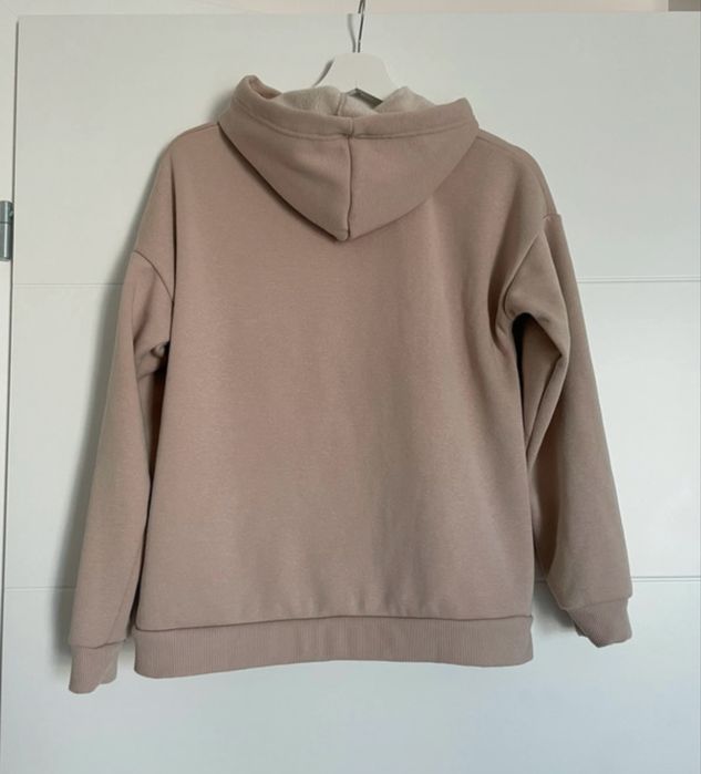 Bluza  damska beżowa z  kapturem ocieplana XS Sinsay