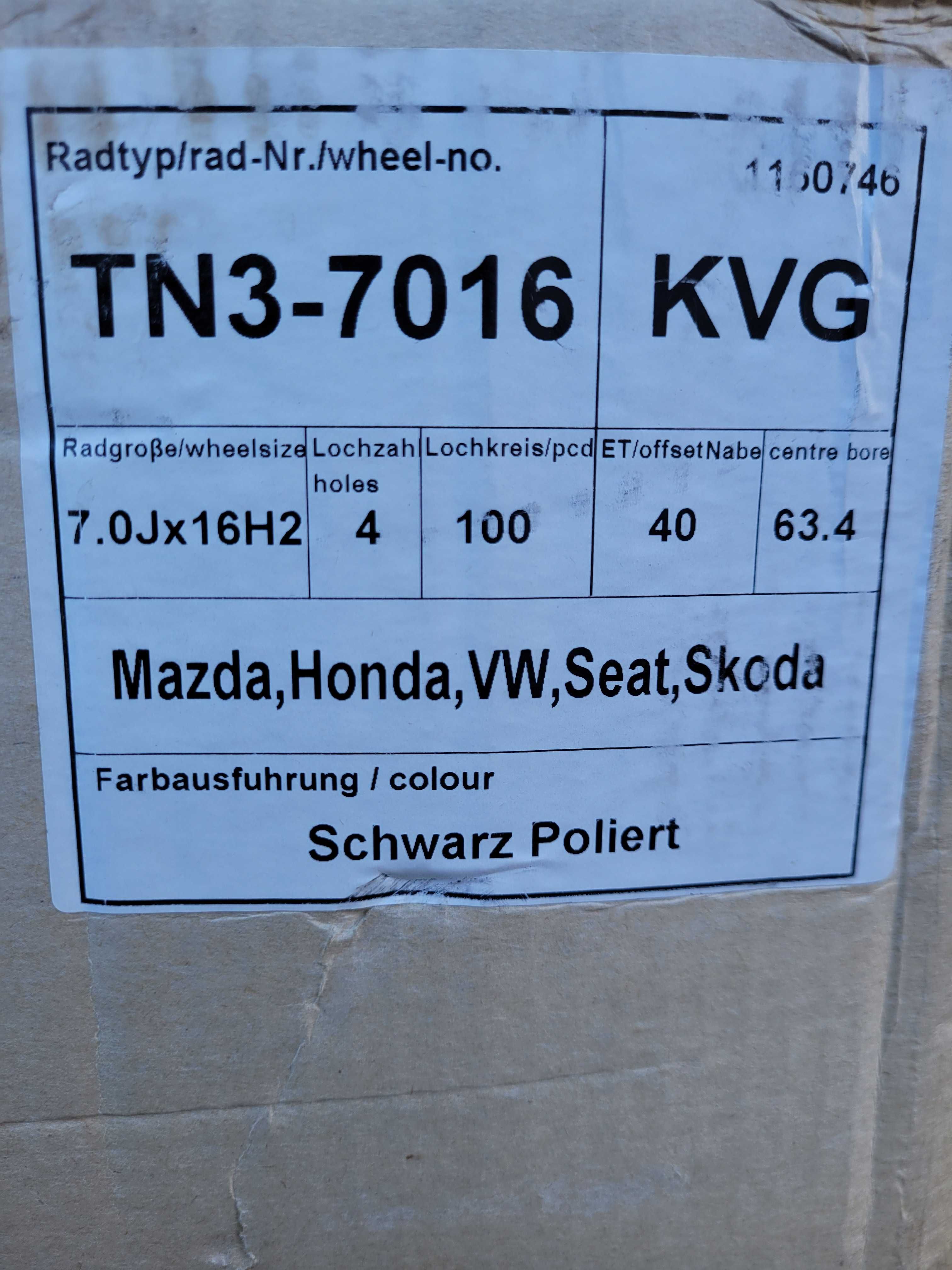 Honda Mazda Vw Seat Skoda felgi 16 aluminiowe