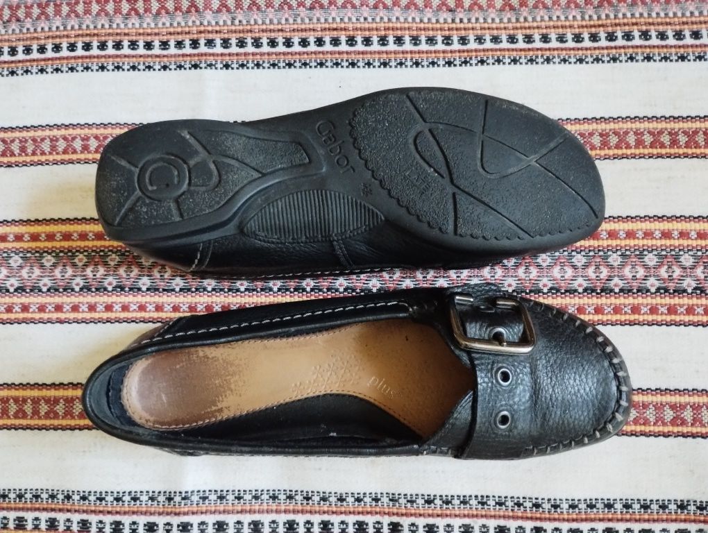 Шкіряні мокасини Gabor 37.5 (4.5) чорні