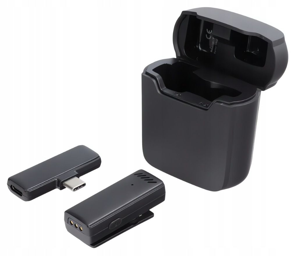 Mikrofon Krawatowy Bezprzewodowy Z Etui Ładującym USB-C
