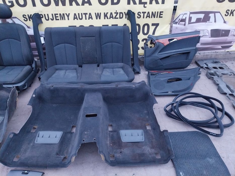 Mercedes w211 sedan E wnętrze tapicerka fotele dywany KPL boczki dekor