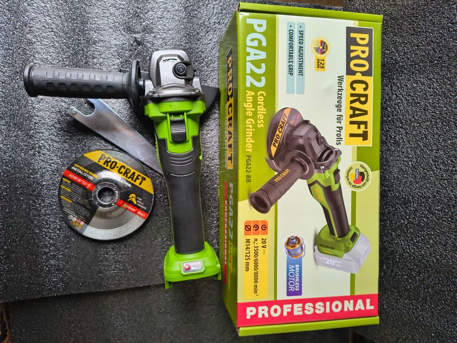 Акумуляторна болгарка Procraft PGA-22 тушка або комплект