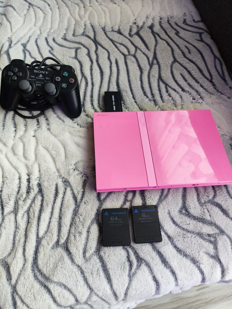 Sony PlayStation 2 PS2 limitowana HDMI różowa zestaw