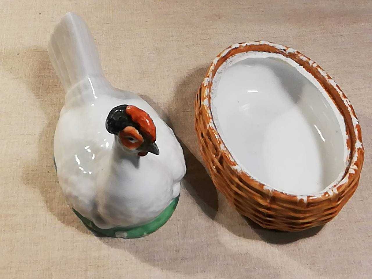 Редкая масленка шкатулка КУРИЦА Кузнецов Дулево 19 век фарфор Царизм