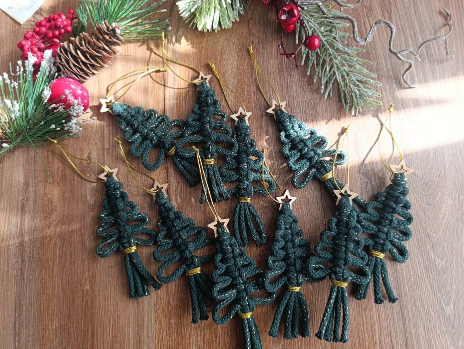 10 choineczek zawieszki święta Bożego Narodzenia prezent makrama