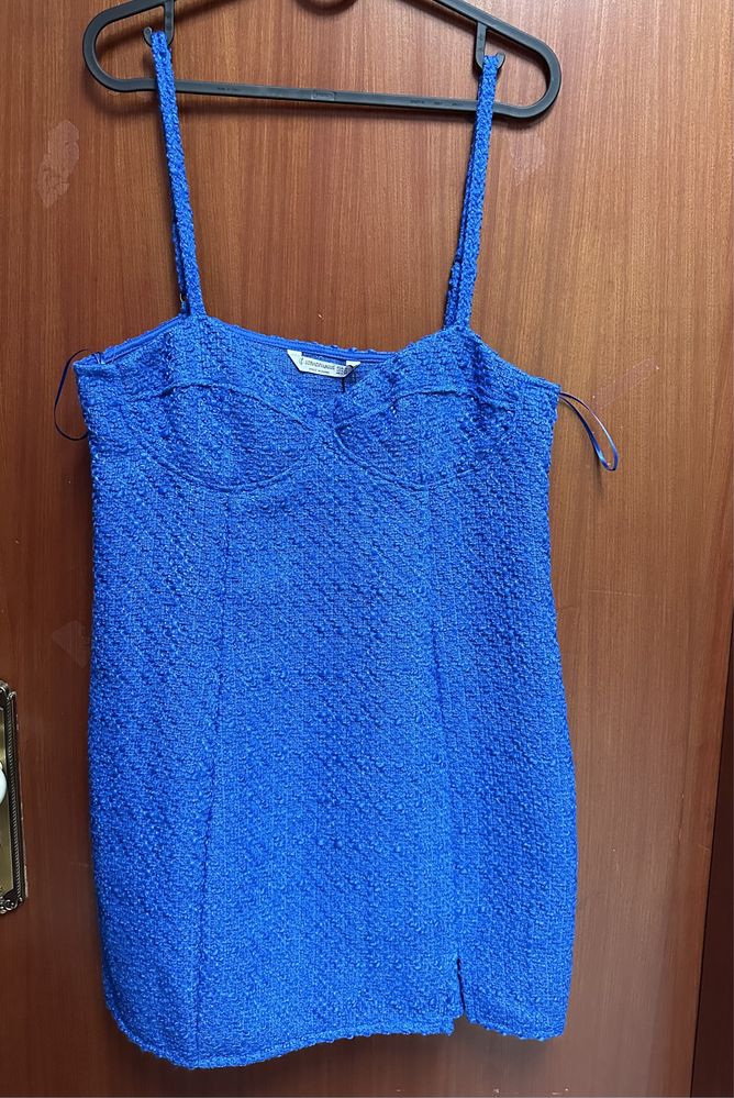 Stradivarius | Mini vestido azul azulão XL (novo)
