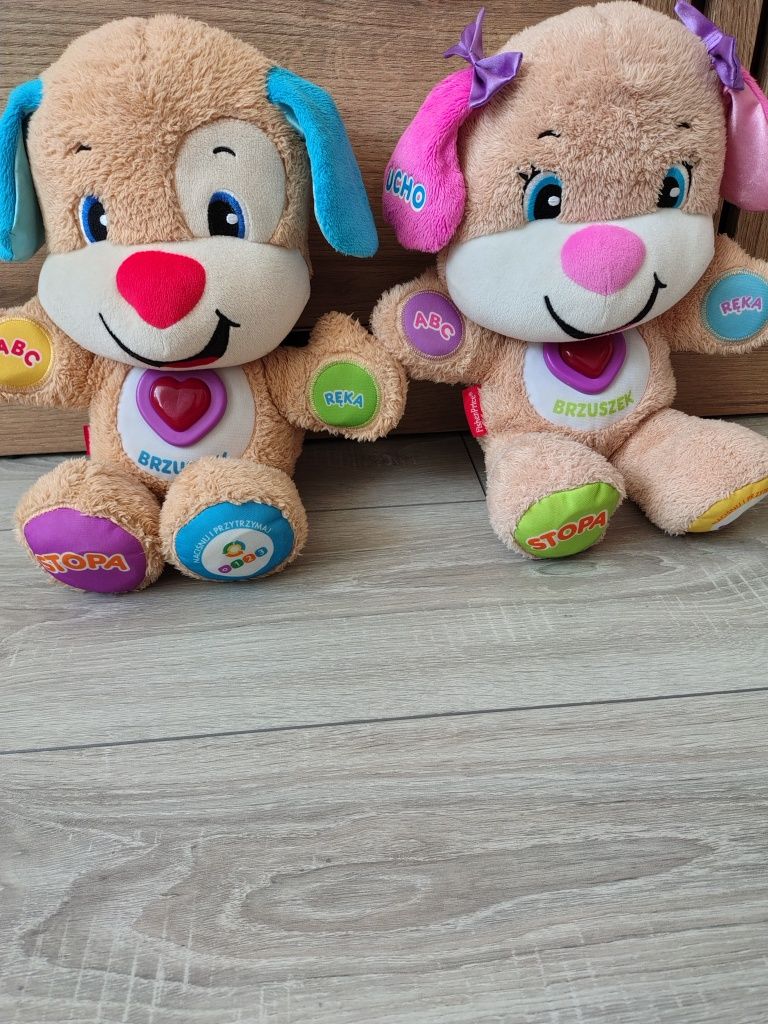 Dwa misie Fisher Price .