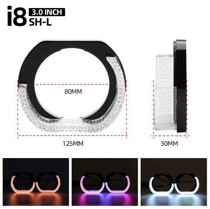 Премиум RGB LED маски для линз 5D Glory Crystal с подсветкой фар