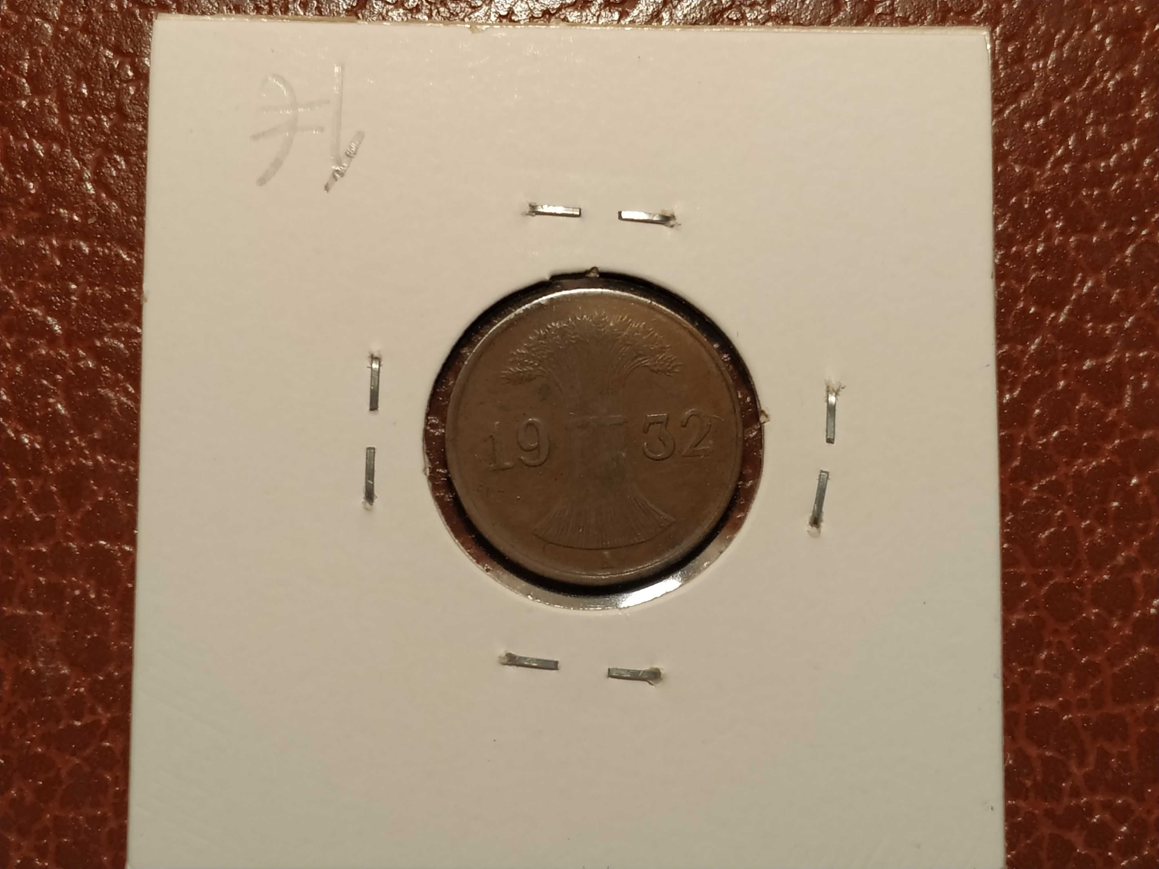 Moeda de 1 reichspfennig de 1932 A (Alemanha-República de Veimar)