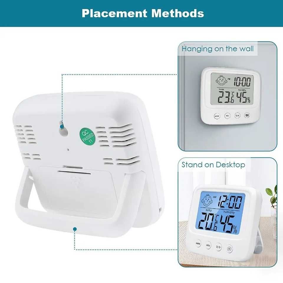 Multifunkcyjny zegar cyfrowy z pomiarem temperatury i wilgotności