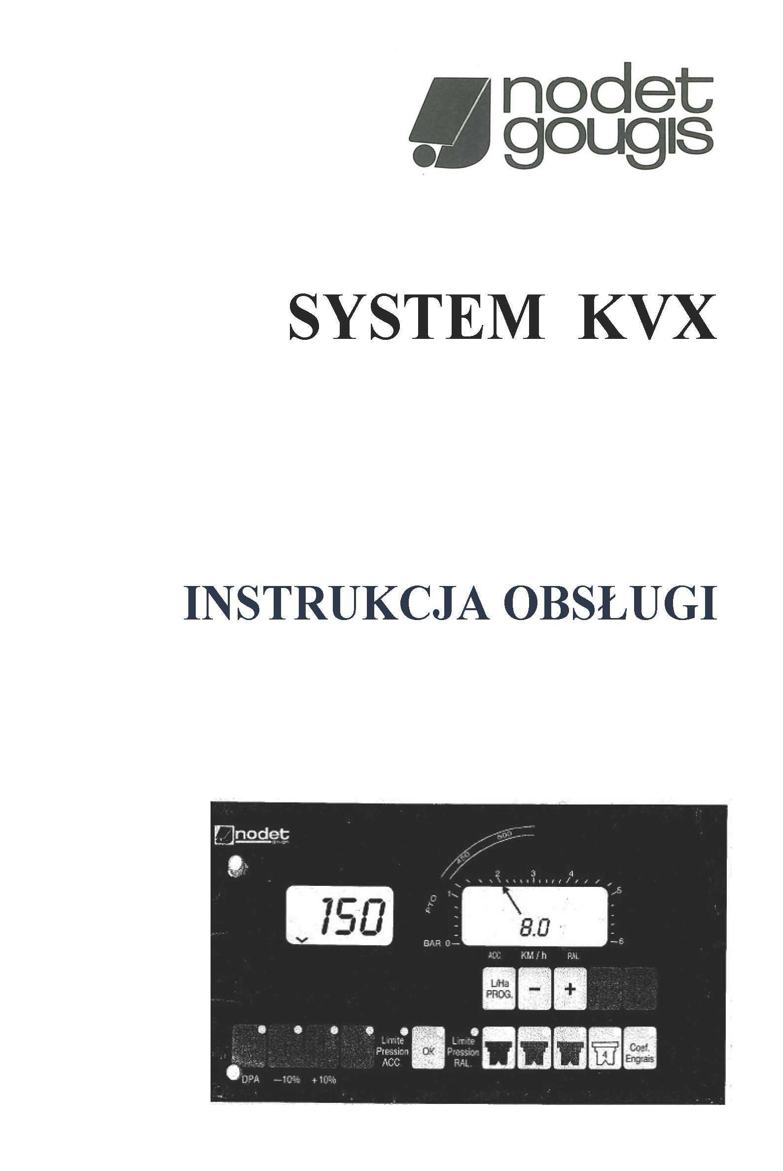 Instrukcja obsługi sterownik komputer oprysku Nodet Gougis KVX