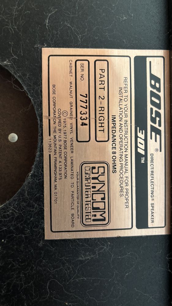 Kolumny Bose 301 seria 1