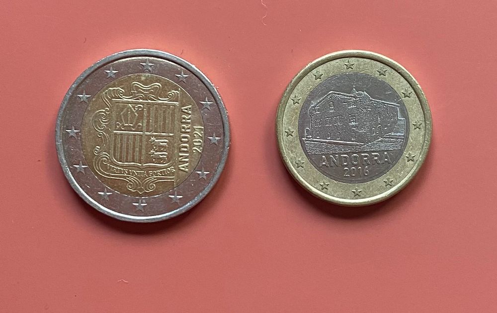Coleção de Moedas - Andorra - 2€ / 1€ / 10 , 20 e 50 cêntimos