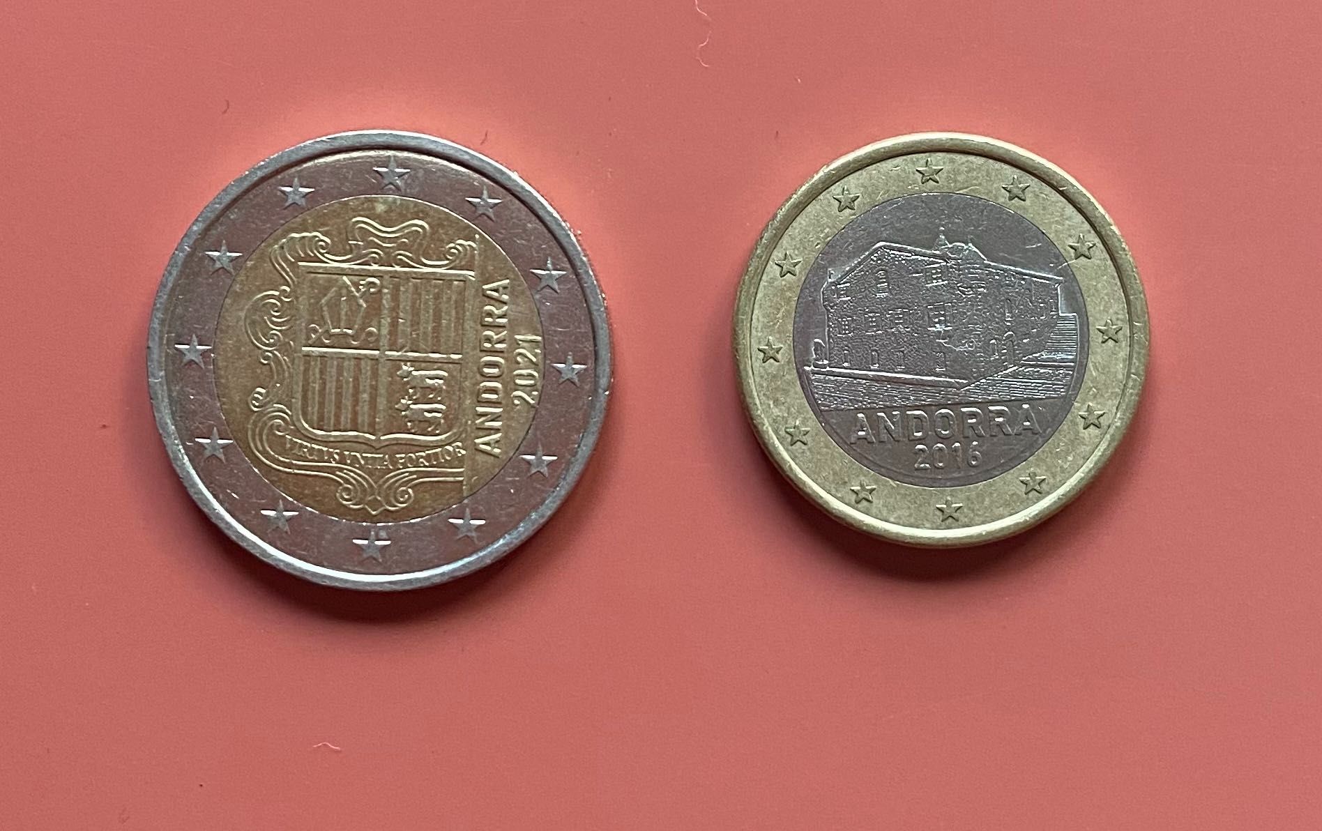 Coleção de Moedas - Andorra - 2€ / 1€ / 10 , 20 e 50 cêntimos