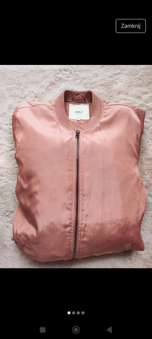 Kurtka damska ONLY bomberka długa rozmiar M płaszcz różowy rozpinany