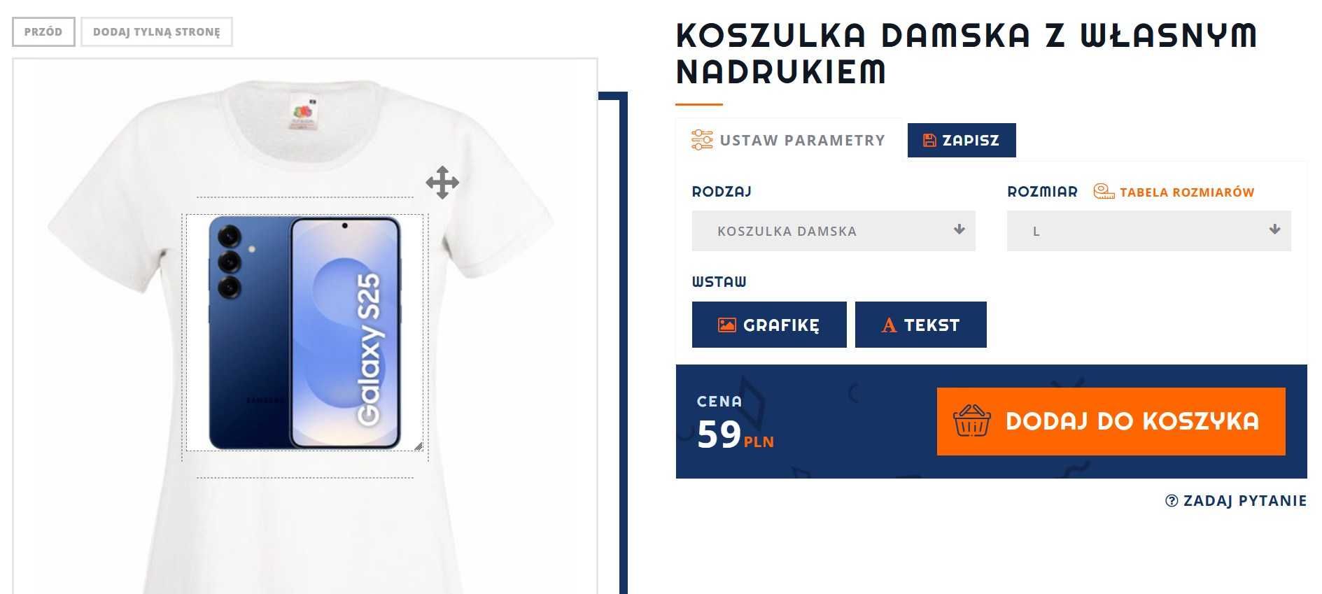 Gotowy serwis e-commerce - sklep z nadrukami na odzieży i gadżetach