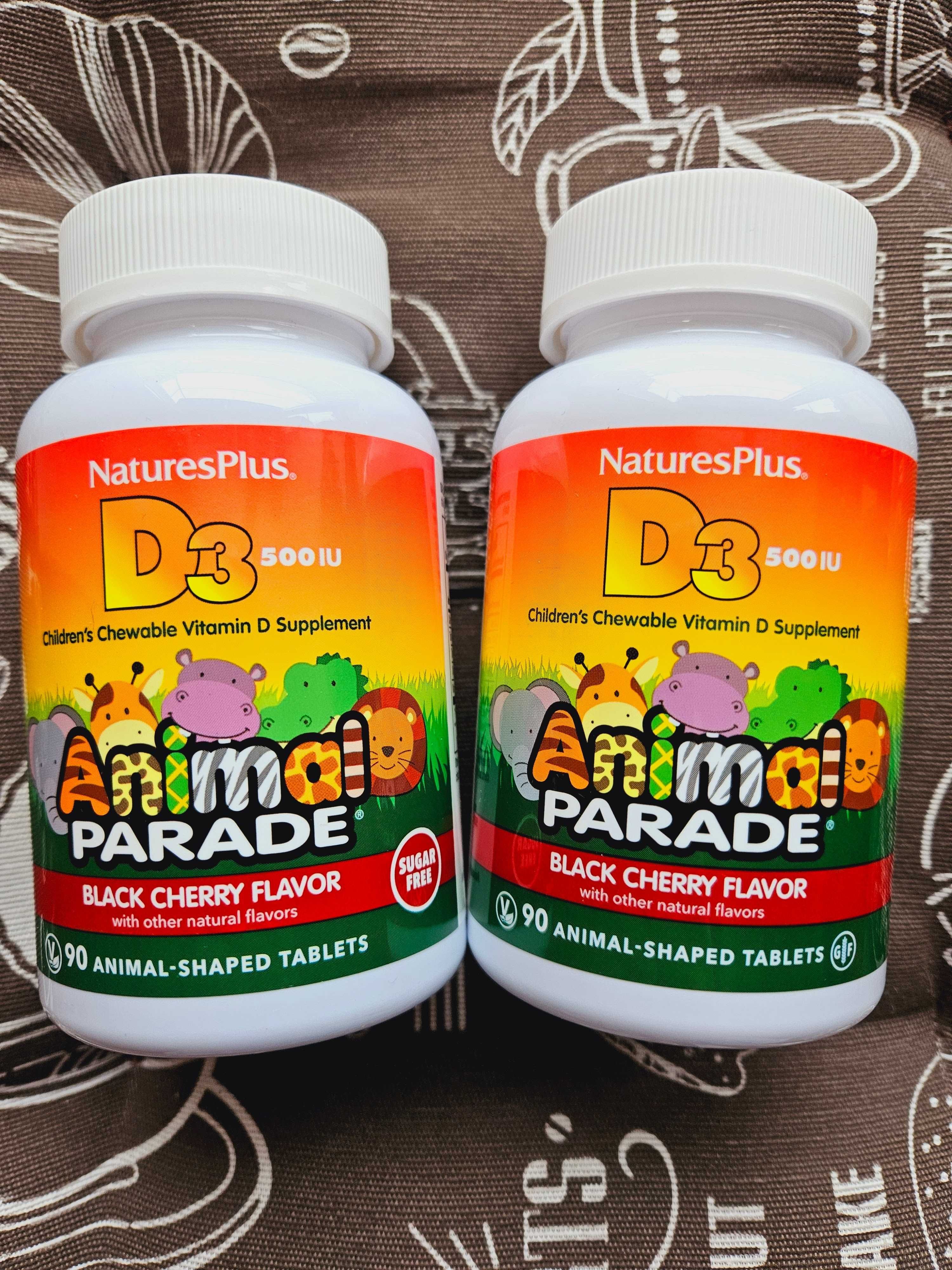 Natures Plus Animal Parade дитячий вітамін D3 витамин Д без цукру 500