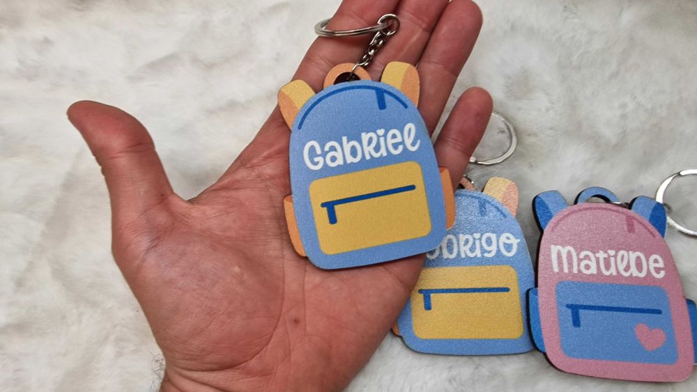 Plaquinha Personalizada com Nome – Chaveiro para mochila!