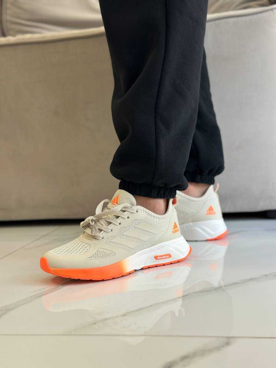 Жіночі кросівки Adidas Cloudfoom сірий з помаранчевим 1190 НОВИЗНА