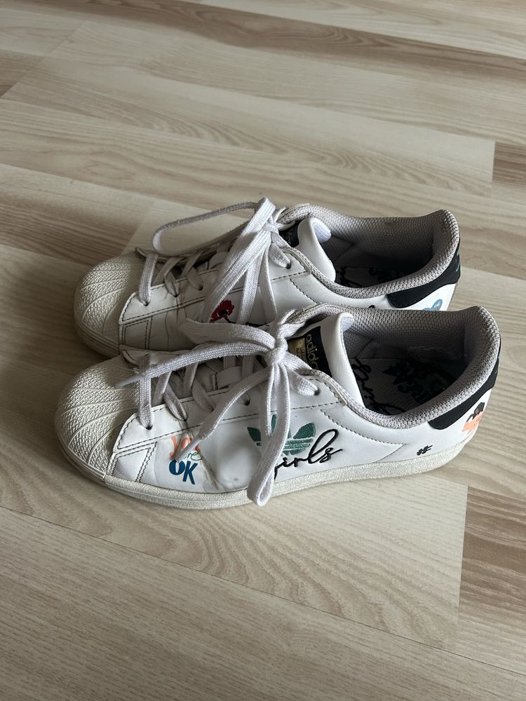 Adidas superstar Pure J 38 24cm białe buty