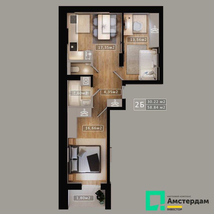 Продаж 2-спальної квартири