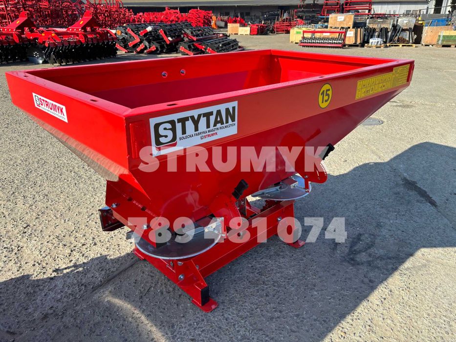 rozsiewacz nawozu DWUTALERZOWY STRUMYK plandeka/kratka 400l -1600l