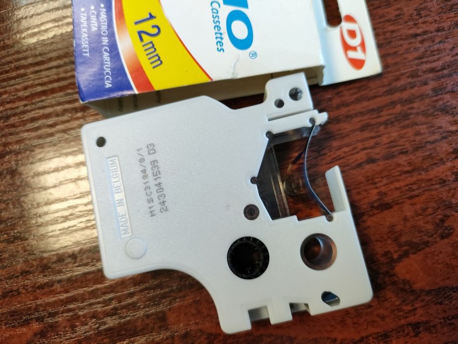 Taśma Dymo D1 12 mm czarny nadruk naklejki do drukowanie 45016 Black