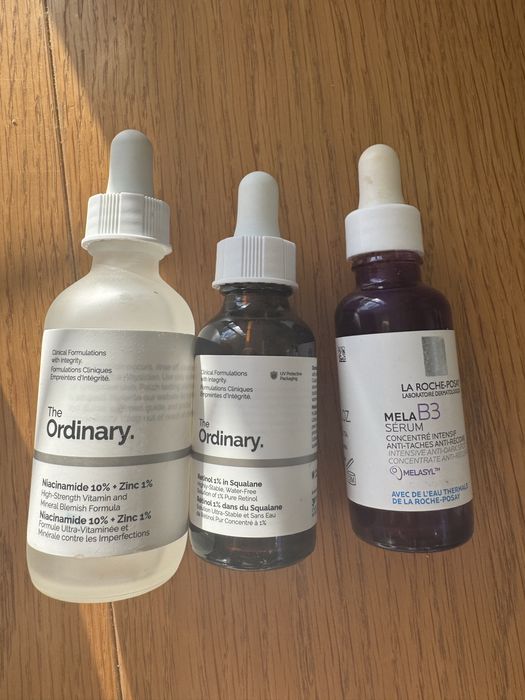 The ordinary la roche posay serum niacinamide B3 retinol zestaw