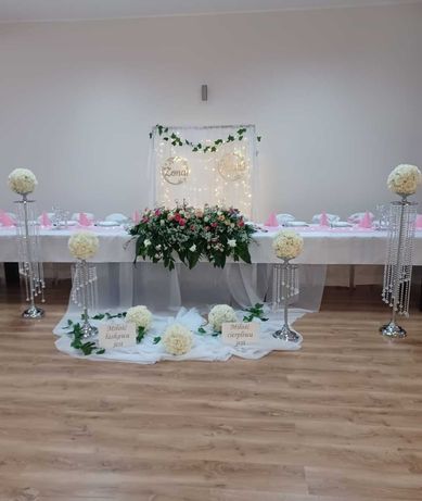 Dekoracja sali weselnej, dekoracja kościoła ślub, florystyka