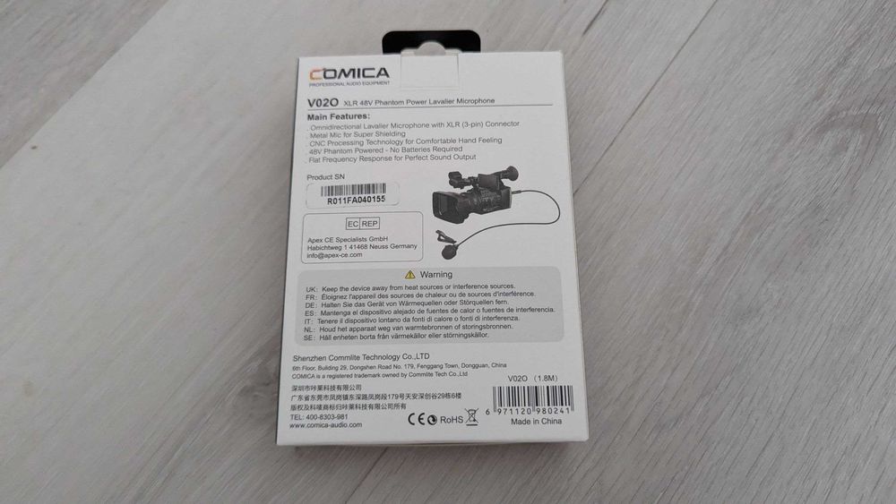 Професійний петличний мікрофон Comica CVM-V02O XLR 1.8м