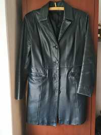 Skórzany płaszcz vintage unisex