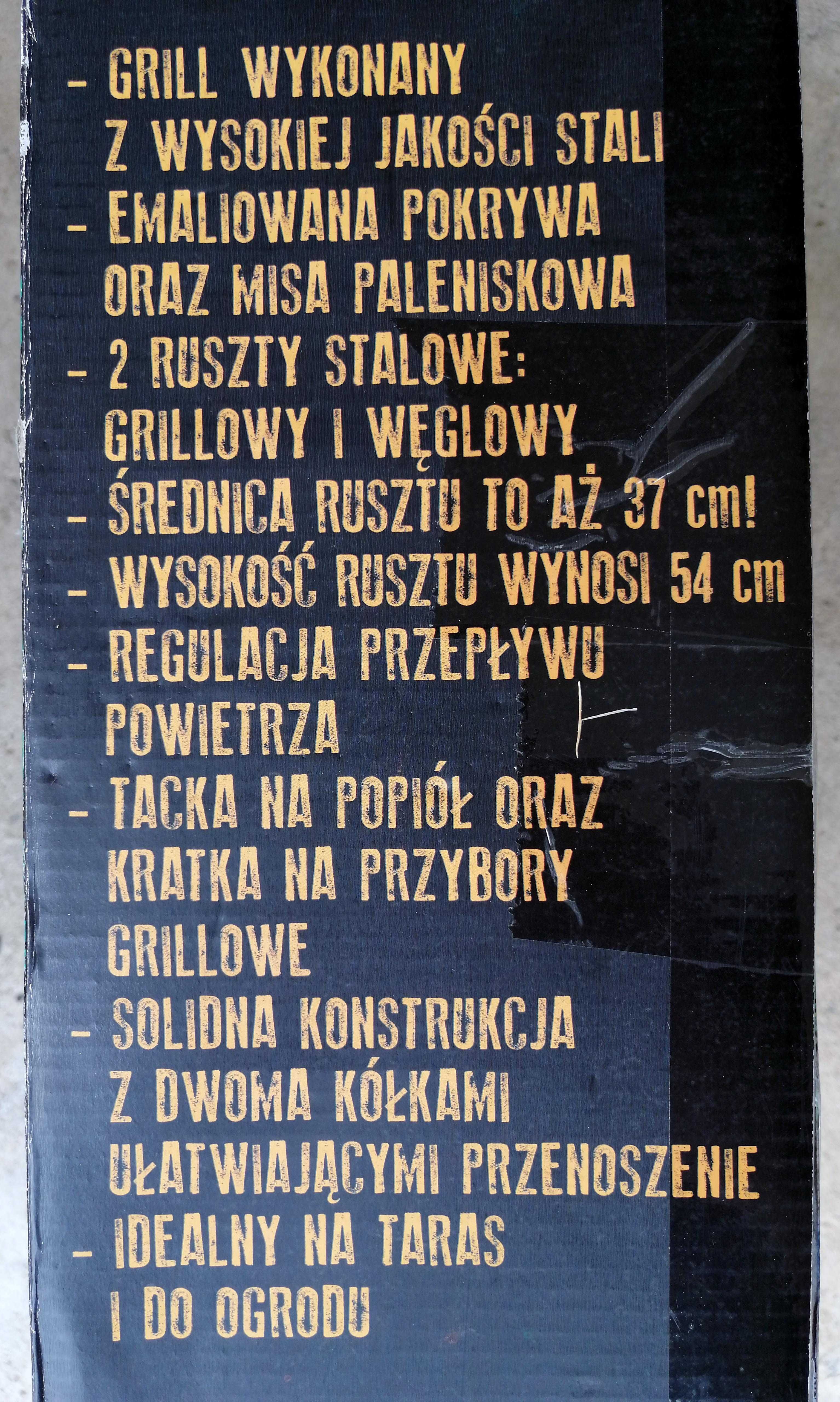 Grill BBQ ogrodowy z pokrywą śr. 37 cm. Na kółkach