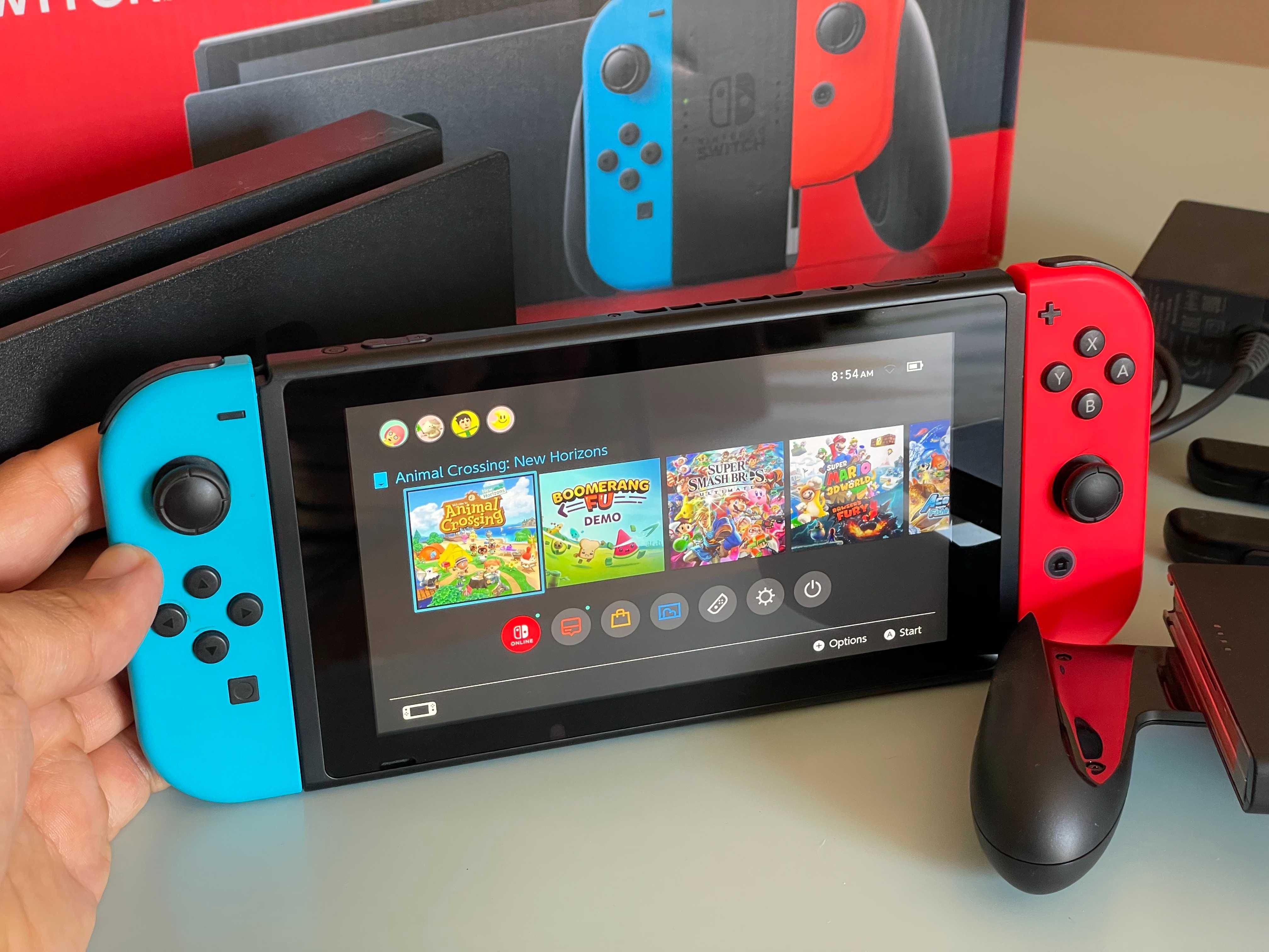 Nintendo switch v2-1.1 32gb em ótimo estado com caixa